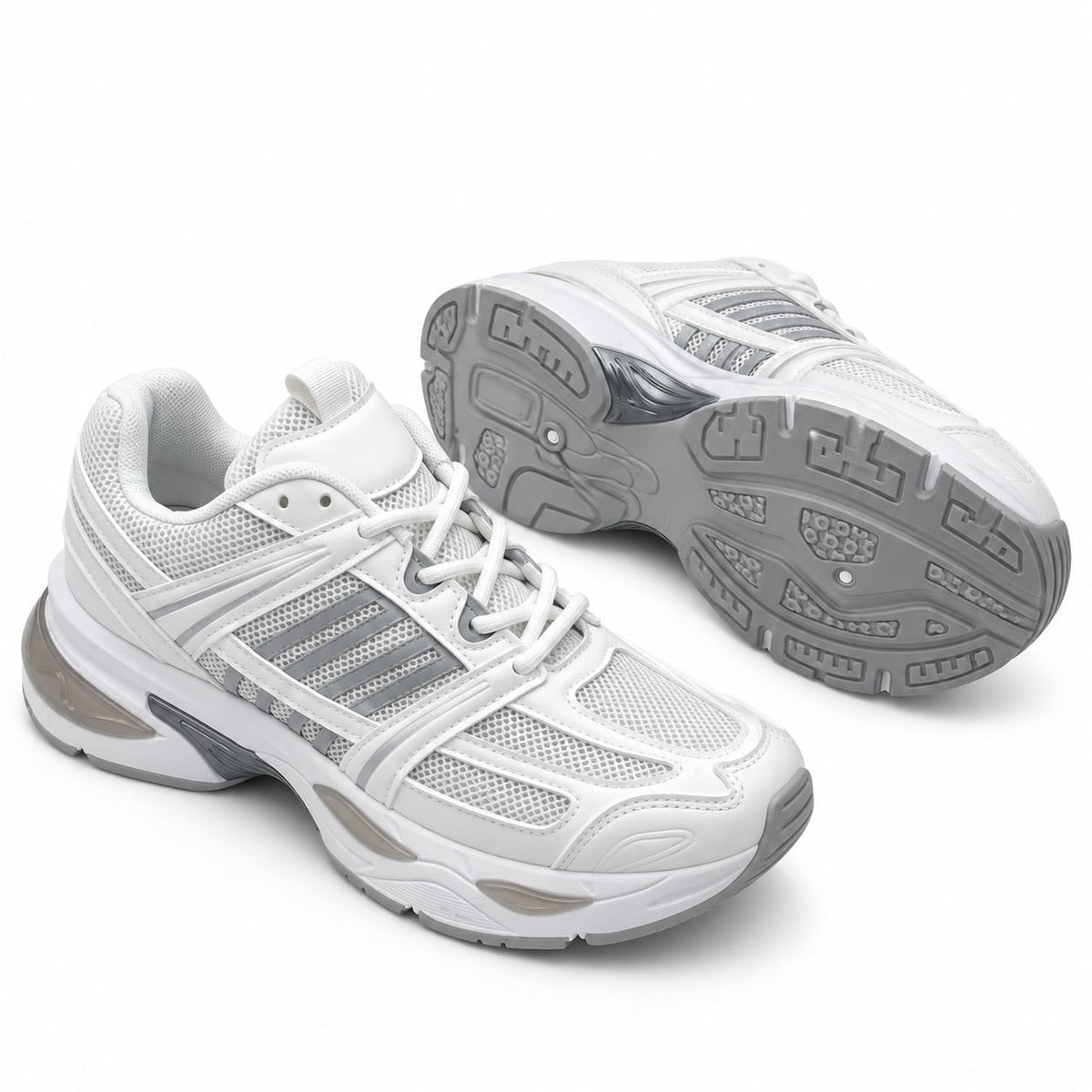 Zapatilla Retro Runner color Blanco - par en angulo