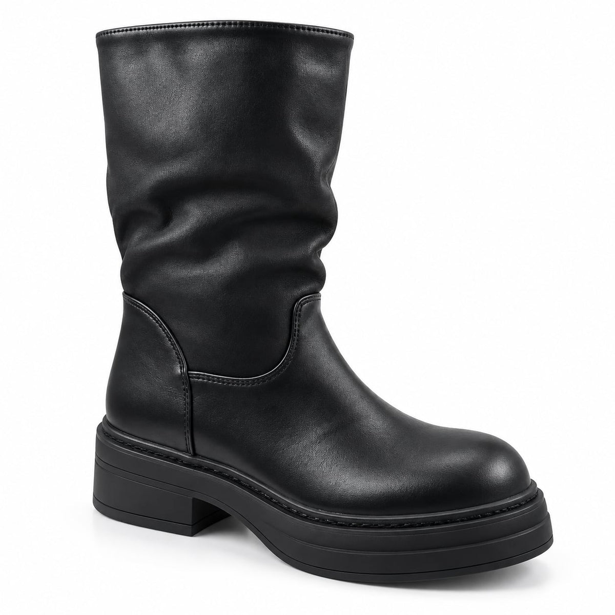 Bota Shark Plataforma 2 en 1 Gamuza color Negro - sin capa