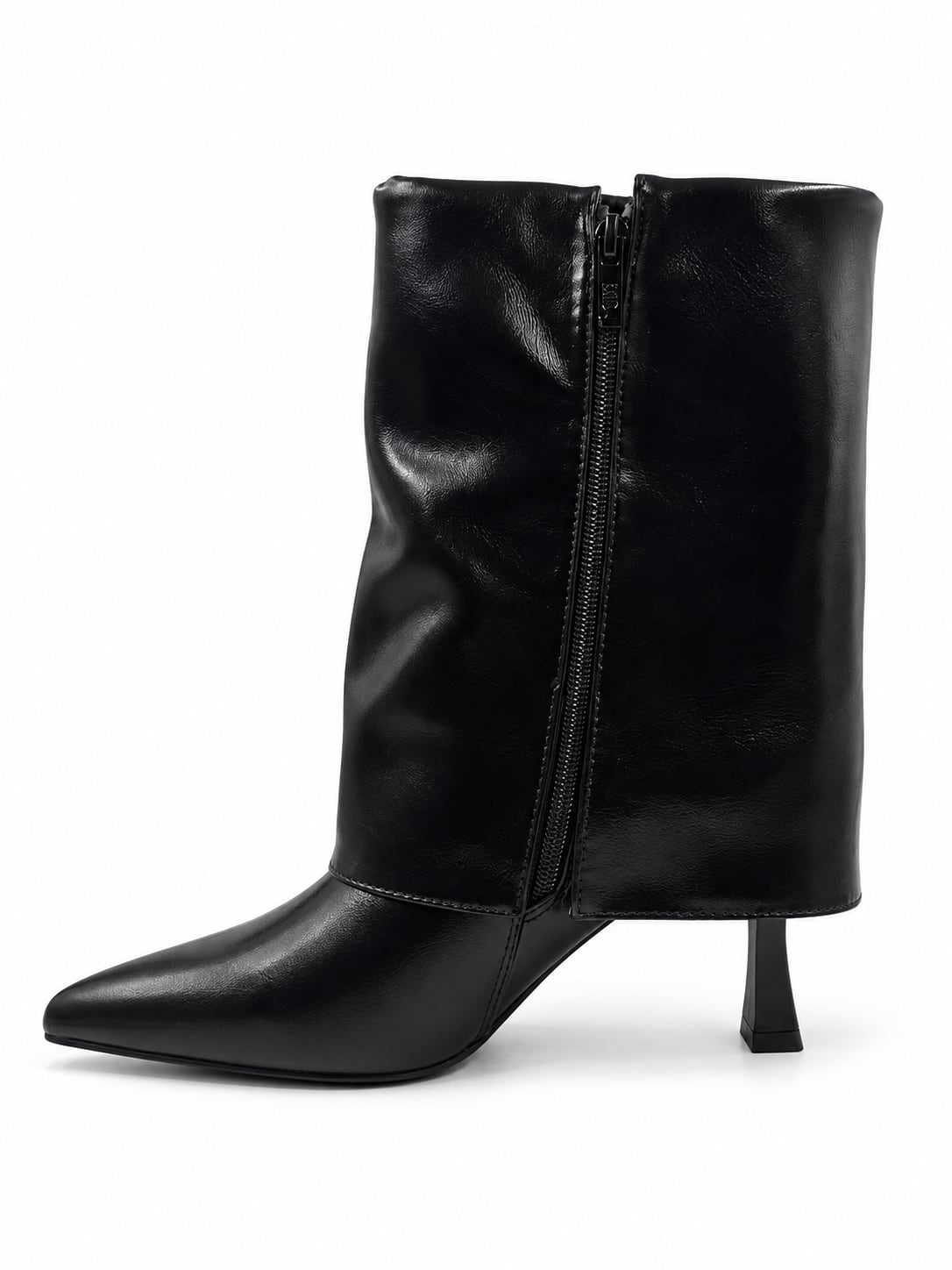 Bota Caña Media Taco color Negro - lateral interior