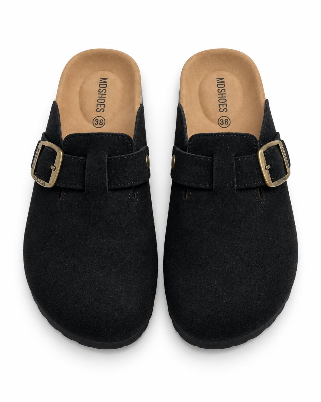 Zueco Corcho Hebilla Dorada color Negro - superior