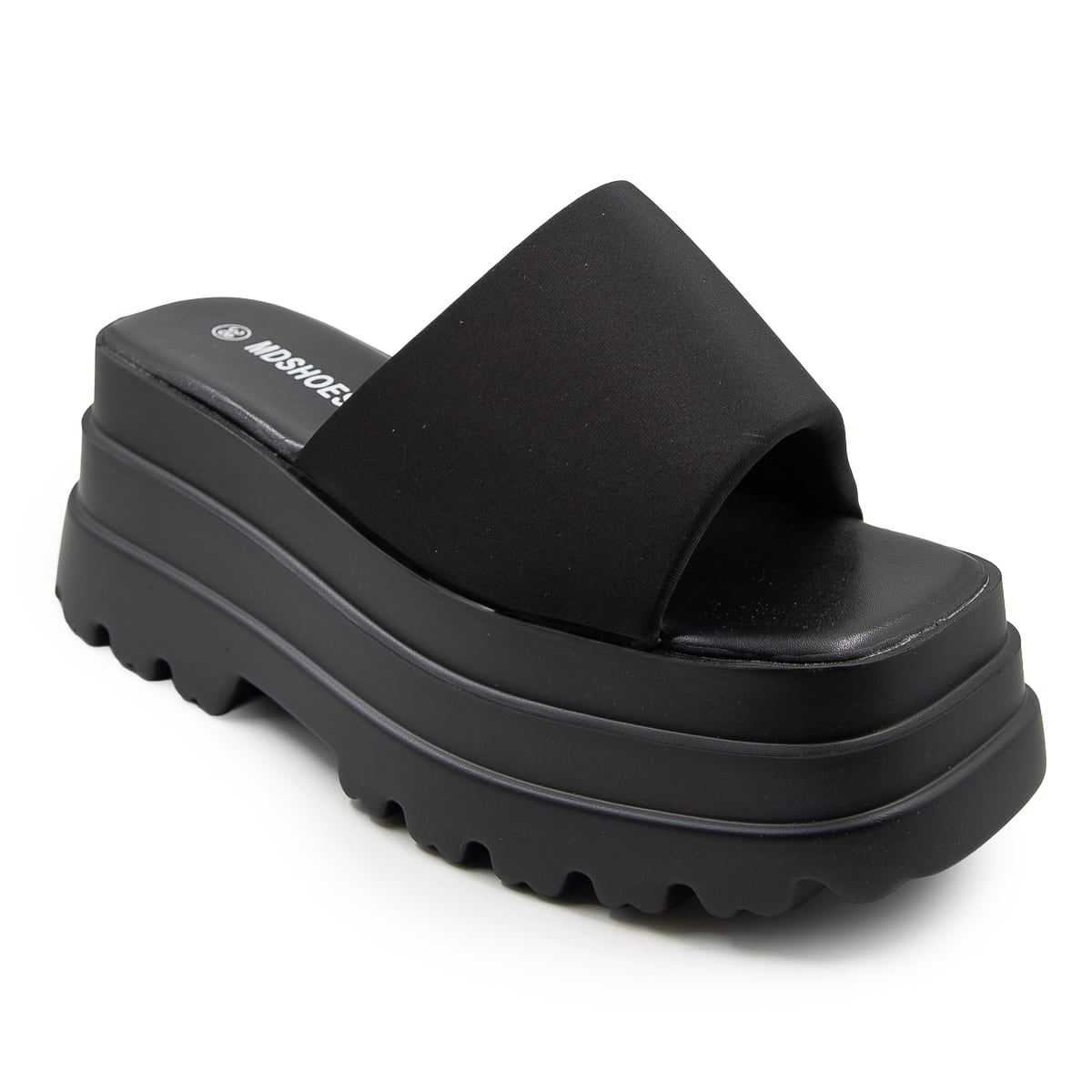 Sandalia Track Básica color Negro - tres cuartos