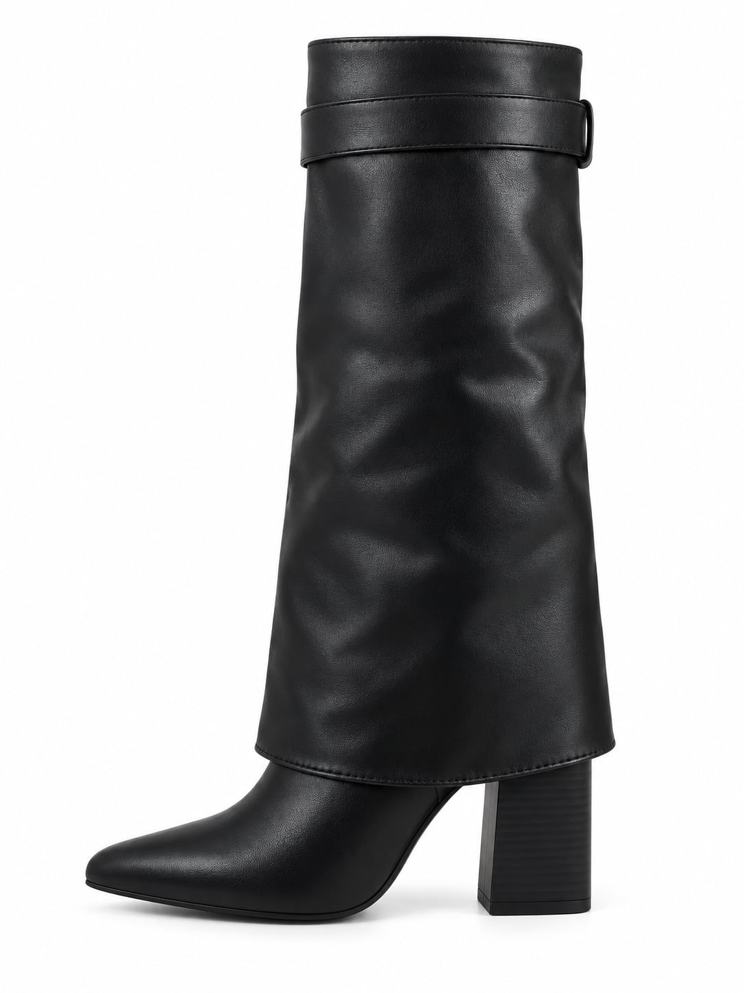 Bota Candado Caña Media color Negro - lateral interior