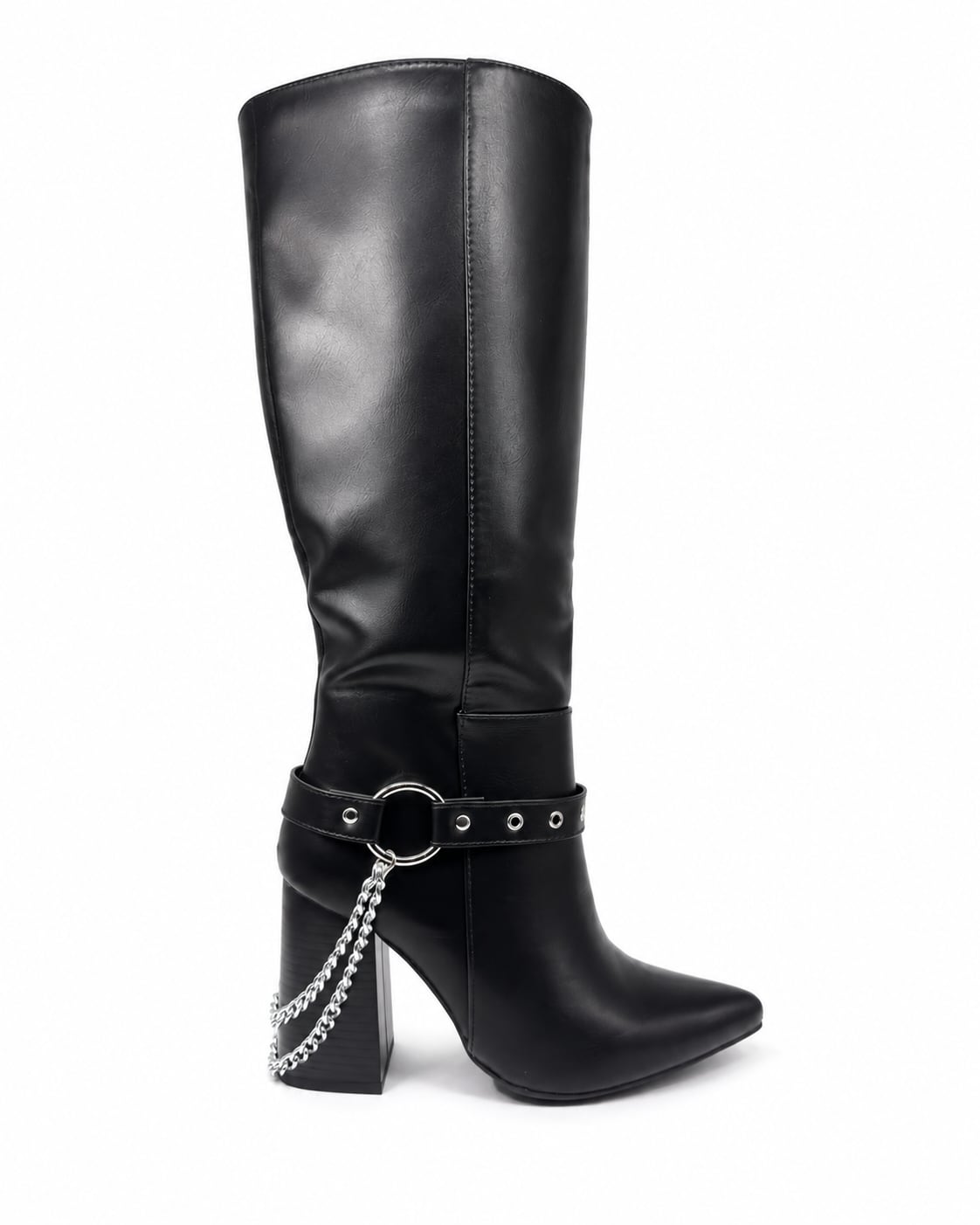 Bota Caña Alta 3 en 1 color Negro - sin capa con cadenas