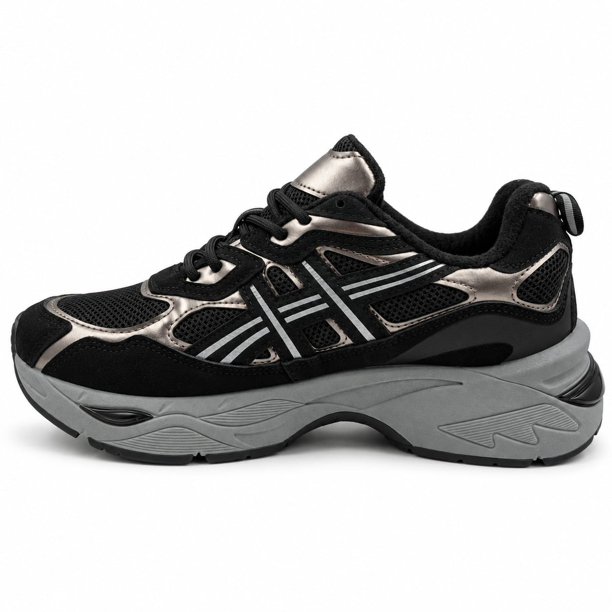 Zapatilla Metal Runner color Negro - lateral interior
