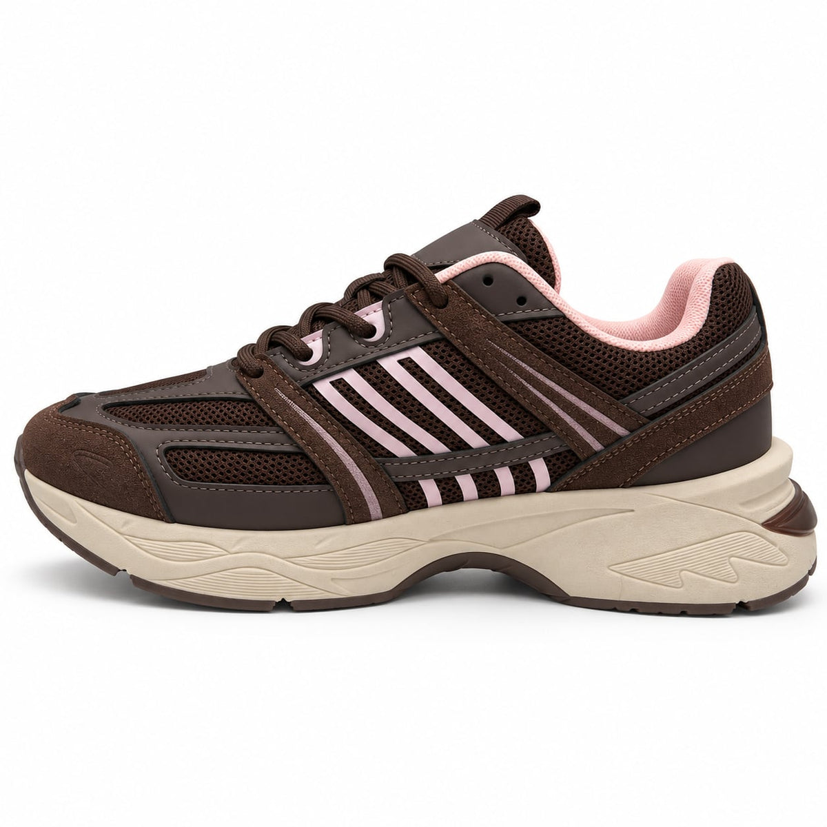 Zapatilla Retro Runner color Café - lateral interior