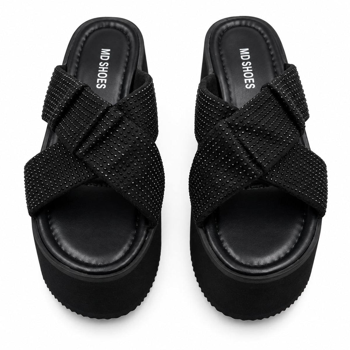 Sandalia Plataforma Cruzada Noir color Negro - superior