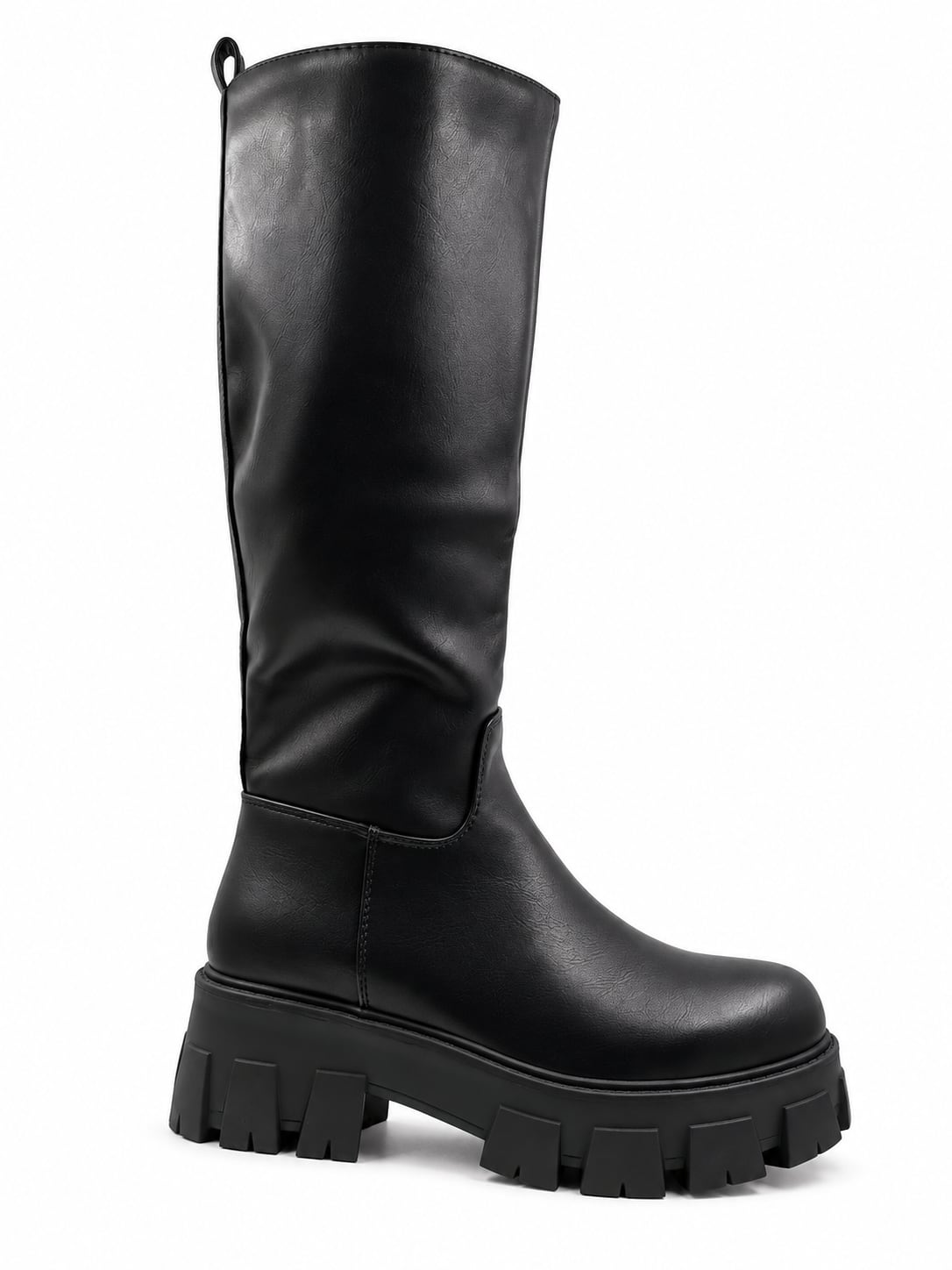 Bota Plataforma Caña Larga color Negro - lateral
