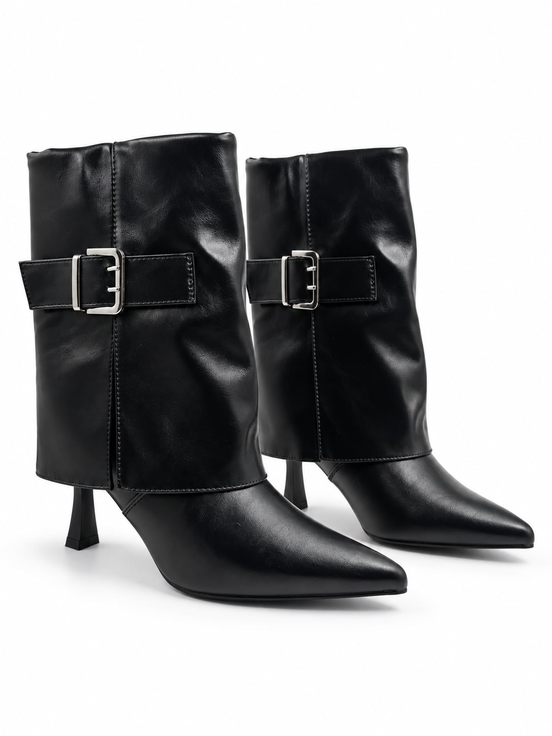 Bota Caña Media Taco color Negro - par