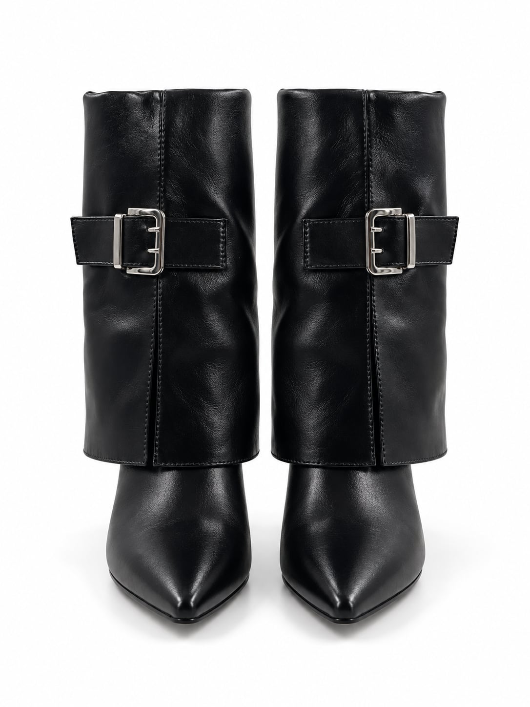Bota Caña Media Taco color Negro - par de frente
