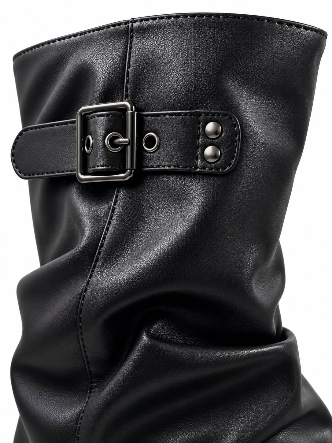Bota Slouchy Doble Hebilla color Negro - detalle de hebilla