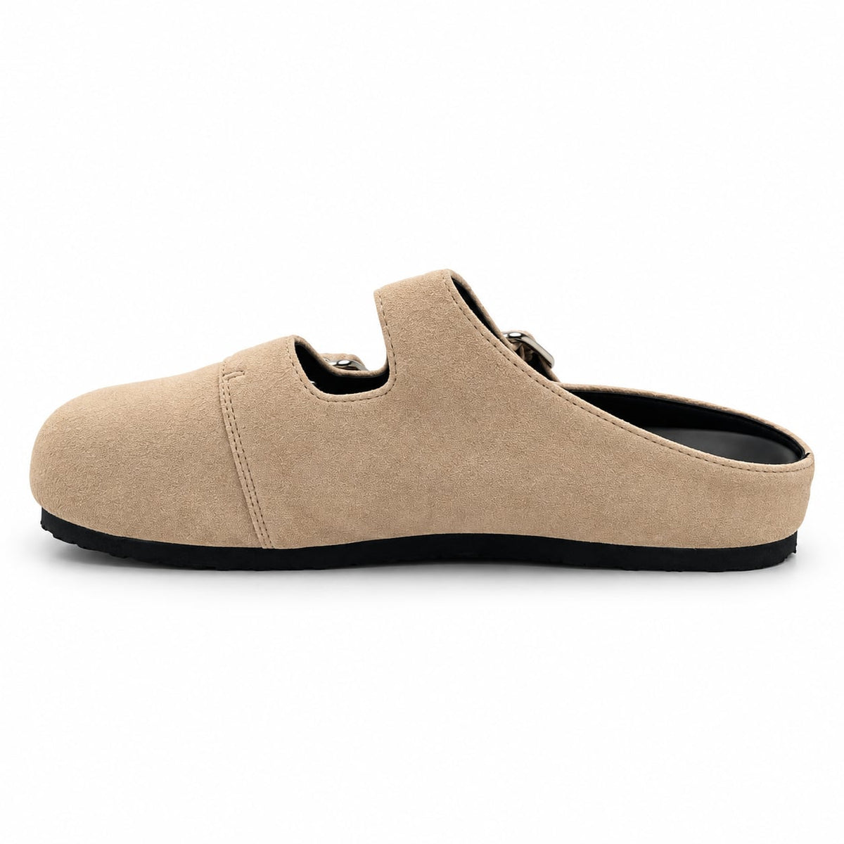 Zueco Mule Doble Hebilla color Beige - lateral interior