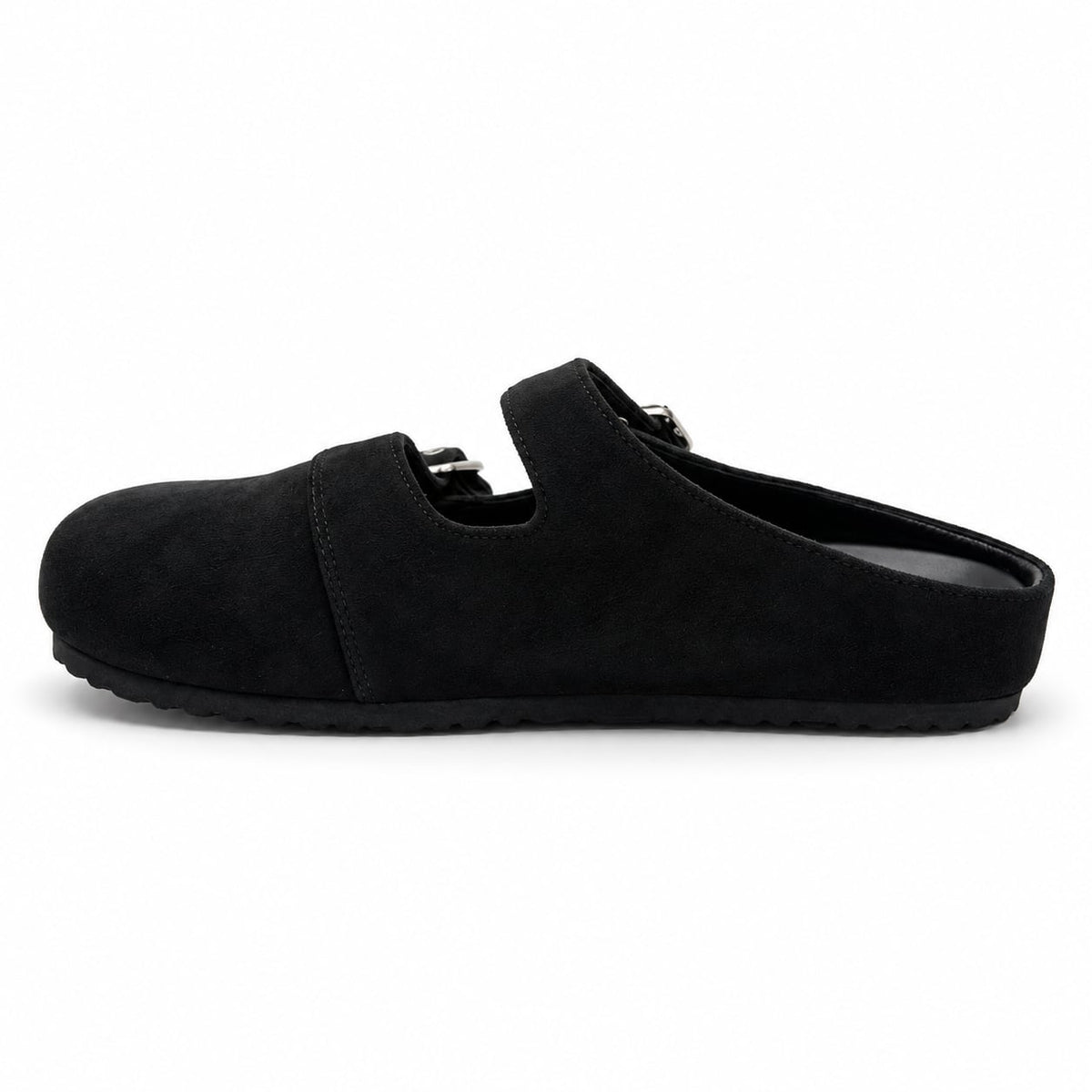 Zueco Mule Doble Hebilla color Negro - lateral interior