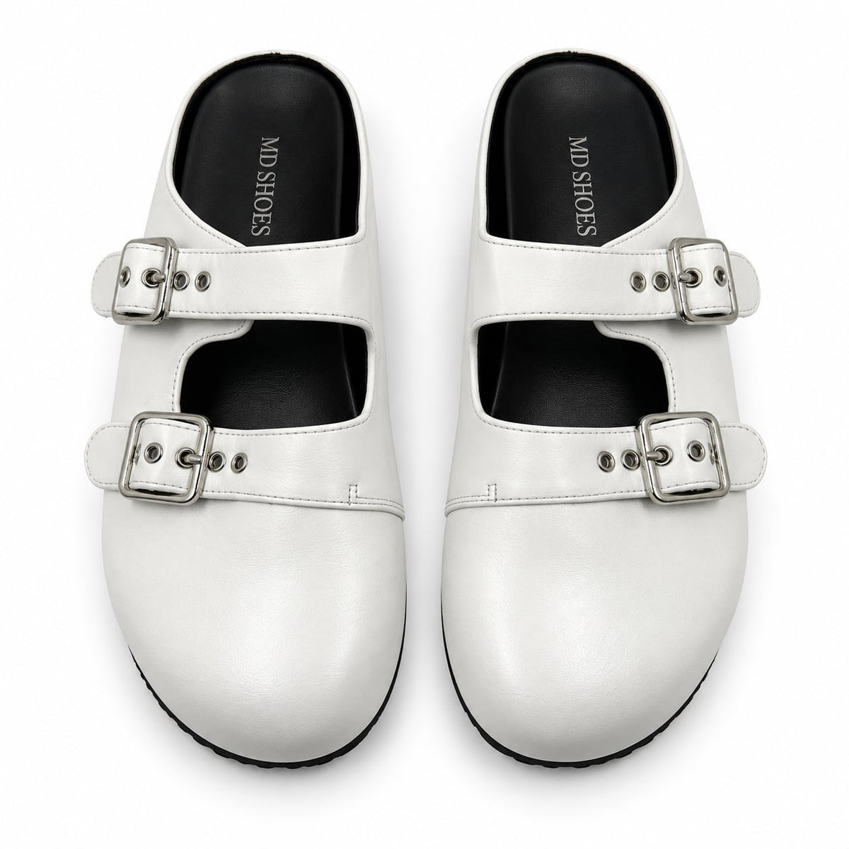 Zueco Mule Doble Hebilla color Blanco - superior