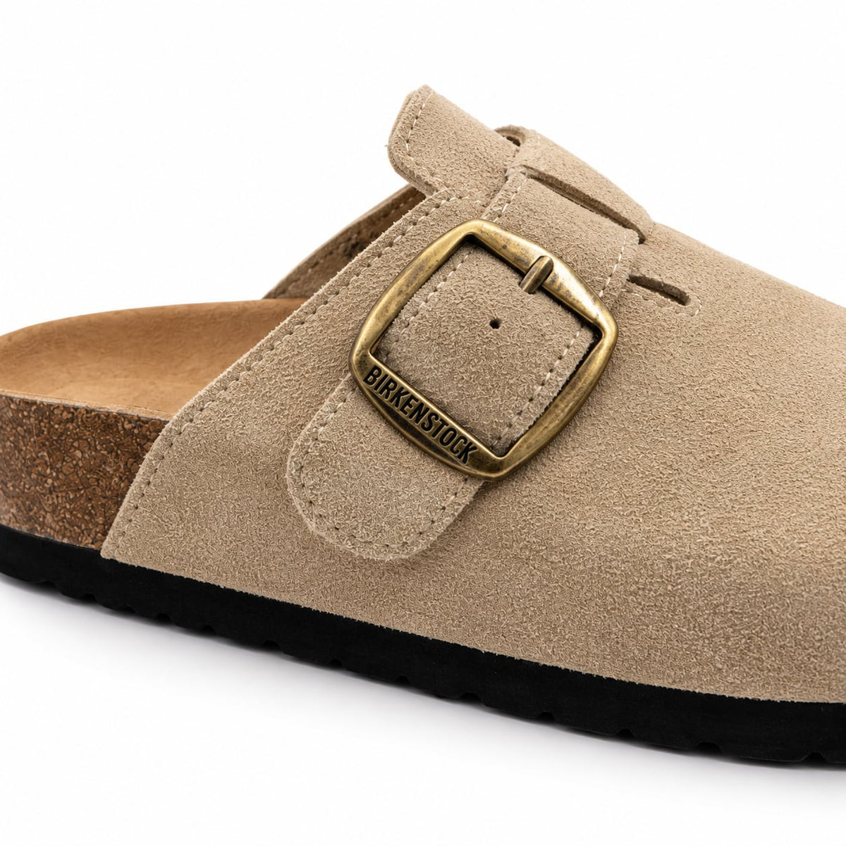 Zueco Corcho Hebilla Dorada color Beige - detalle de hebilla