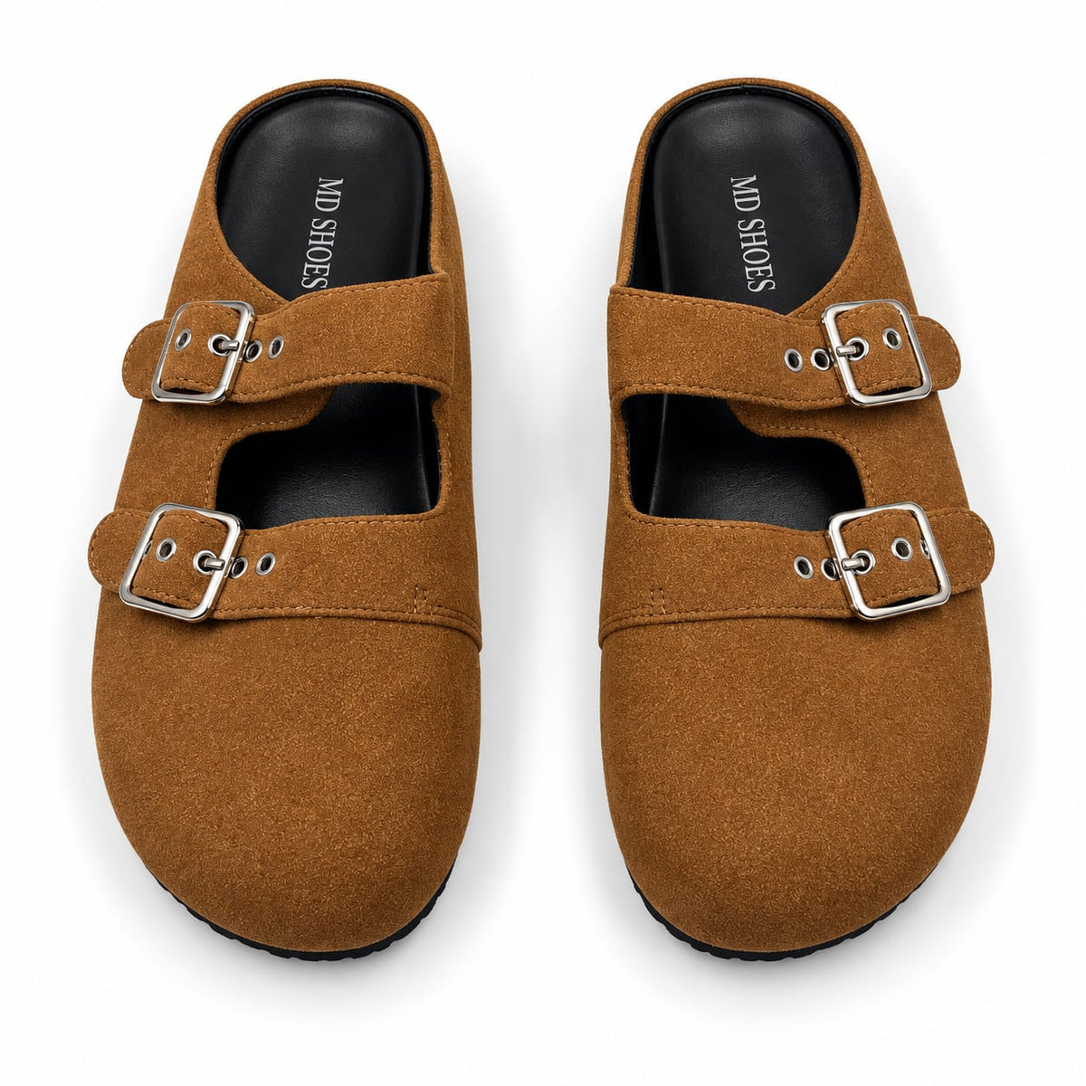 Zueco Mule Doble Hebilla color Camel - superior