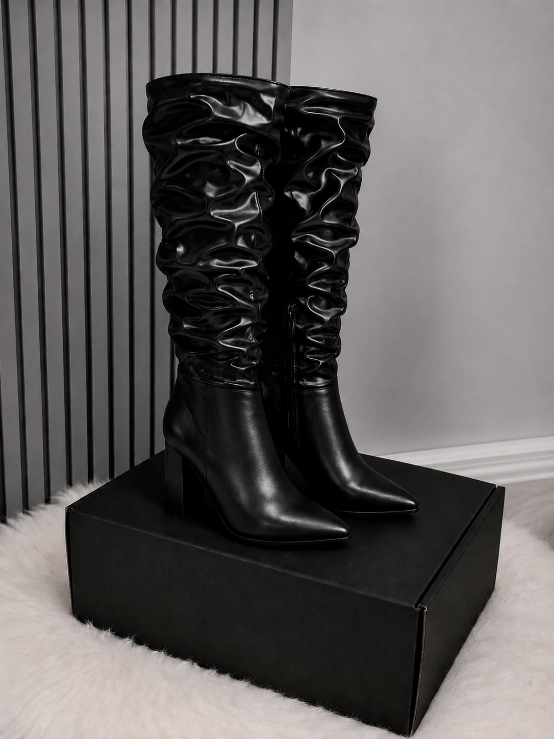 BOTA TACO ECO CUERO ARRUGADA