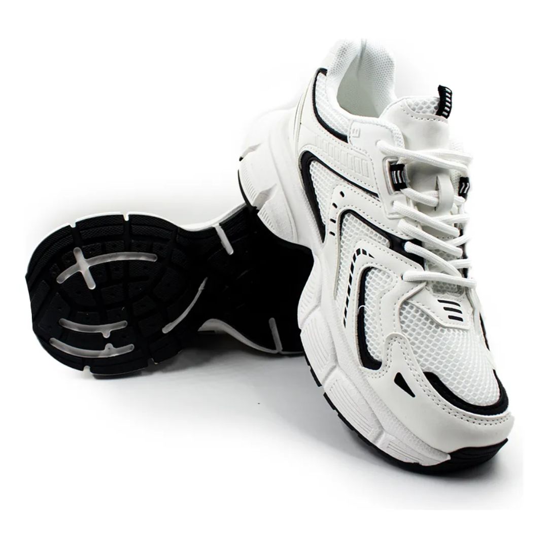 Zapatilla Urbana Mujer Chunky Blanca Plataforma Multicolor