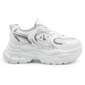 Zapatilla Chunky Blanca Plataforma Malla Transpirables