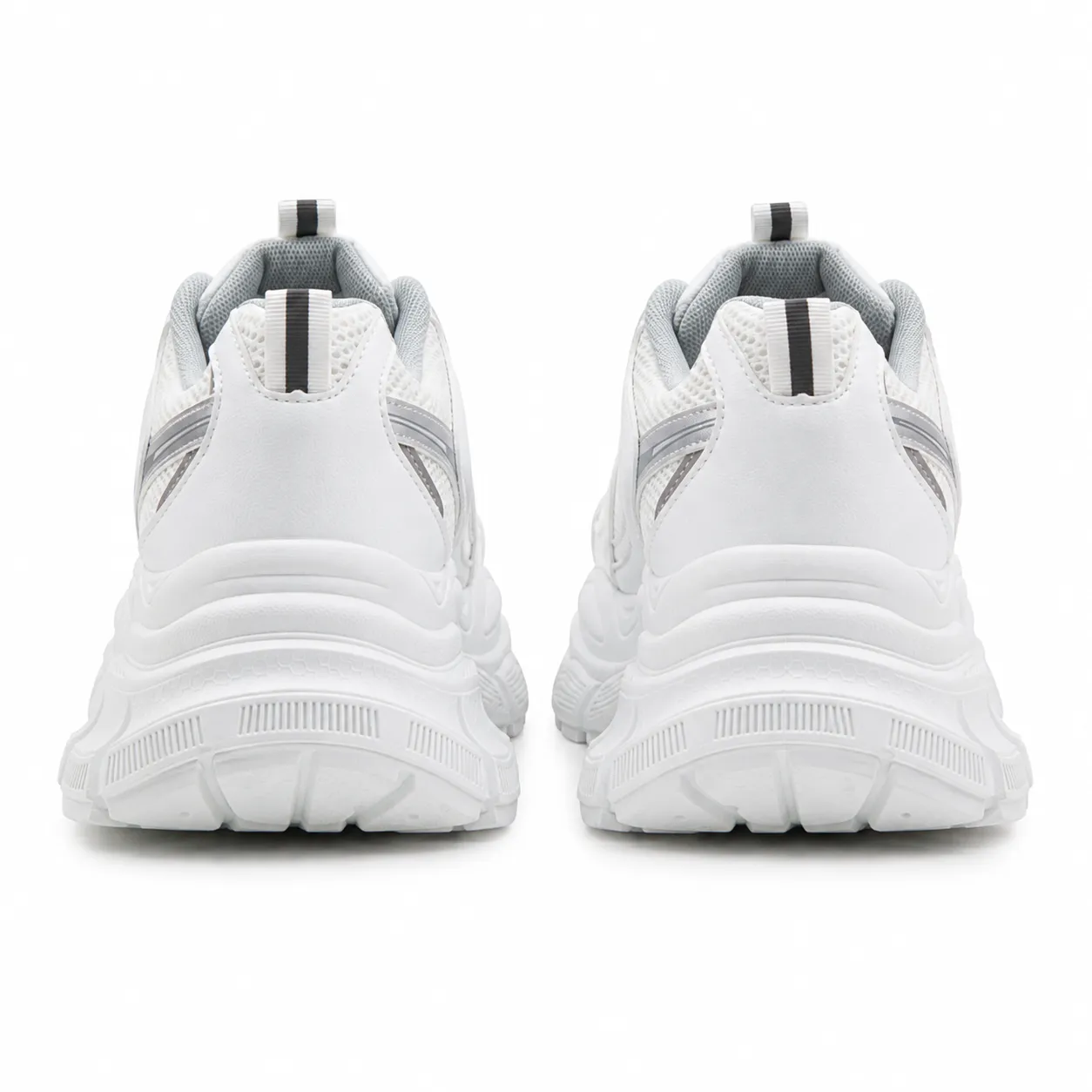 Zapatilla Chunky Blanca Plataforma Malla Transpirables